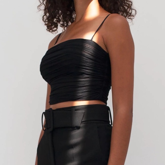 Black Ruched Babaton Top - Picture 2 of 5